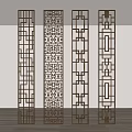 New Chinese style lattice screen partition 3d model