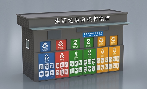 Garbage classification Community garbage station Garbage classification 3d model