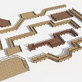 Wooden Bridge 3D Models with Various Shapes Straight Curved and Platform Structures 3d model