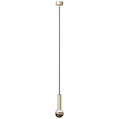 Sleek Modern Brass Pendant Light With Cylindrical Metal Design For Interior Decoration 3d model