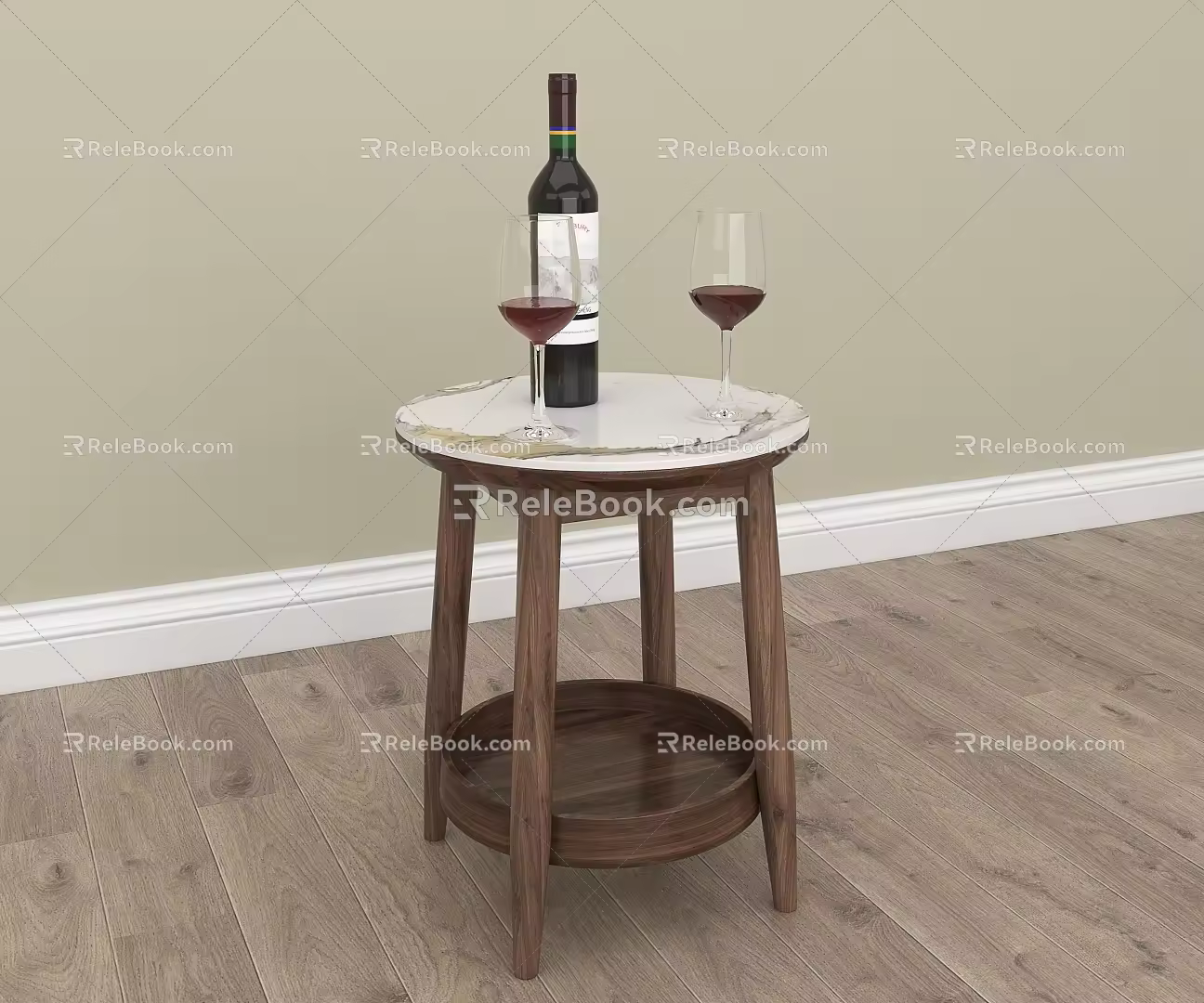 Black Walnut Wood Solid Wood Rock Board Living Room Simple Round Edge Table Small Round Table Corner Table Coffee Table 3d model