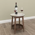 Black Walnut Wood Solid Wood Rock Board Living Room Simple Round Edge Table Small Round Table Corner Table Coffee Table 3d model