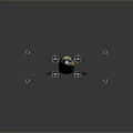 Detailed Black And Yellow Sci Fi Fighter Model With Twin Engines And Wing Design