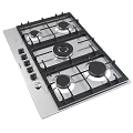 Bosch Stainless Steel Gas Stove With 5 Burners And Control Knobs For Modern Kitchen Cooking