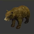 Realistic Brown Bear Game Movie Character With Detailed Fur And Standing Stance