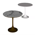 Modern Side Tables With Marble Top Gold Base And White Top White Base 3d model