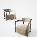 Elegant Modern Single Sofa With Wooden Frame Beige Cushion And Armrests Design