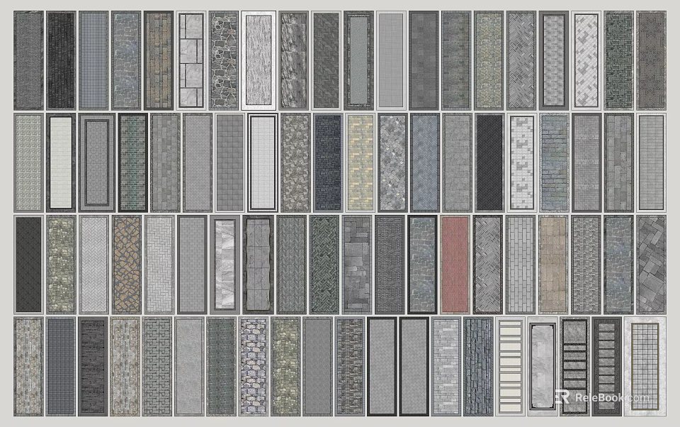 Garden Path Paving Design Ideas Featuring Various Patterns And Textures 3d model