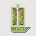 Colored glazed flower window Colored flower window European style flower window Republic of China window window 3d model