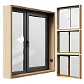 Modern Casement Window With Wooden Frame Transparent Glass And Various Color Options For Home