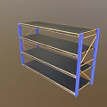 Sturdy Metal Storage Shelf With Multiple Black Shelves And Blue Frame Design