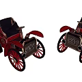 Vintage Red And Black Classic Car Models With Retro Design And Wheels