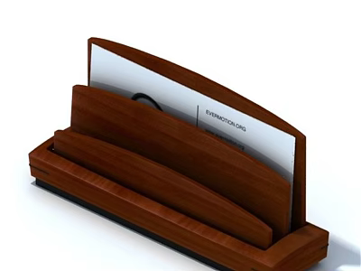 Practical Wooden Business Card Holder With Enterprise Logo Cards Inserted 3d model