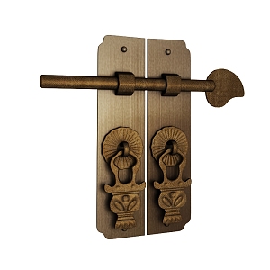 New Chinese Style Door Handle Hardware Accessories 3d model