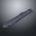 Detailed 3D Rendered Submarine Model With Gray Hull Red Bottom And Naval Structure