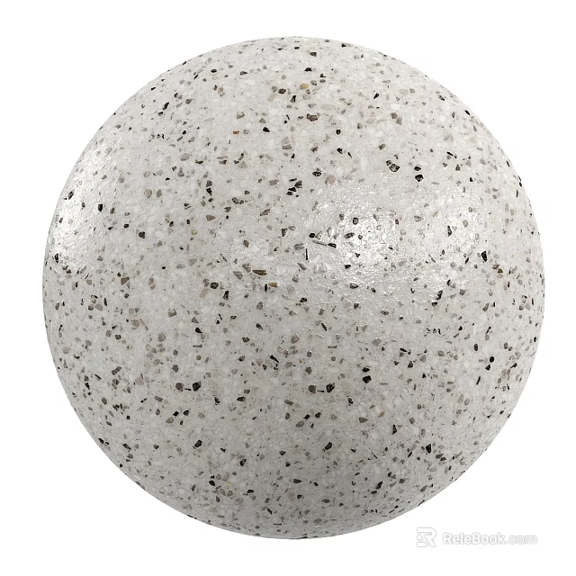 White Speckled Spherical Component Featuring Black And Brown Spots On Surface 3d model 