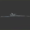 Blue Long Strip Structure With Curved And Broken Parts On Gray Background