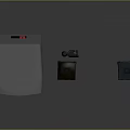 Home Audio System with Main Speaker Red Cone Satellite Speakers and Antenna Device