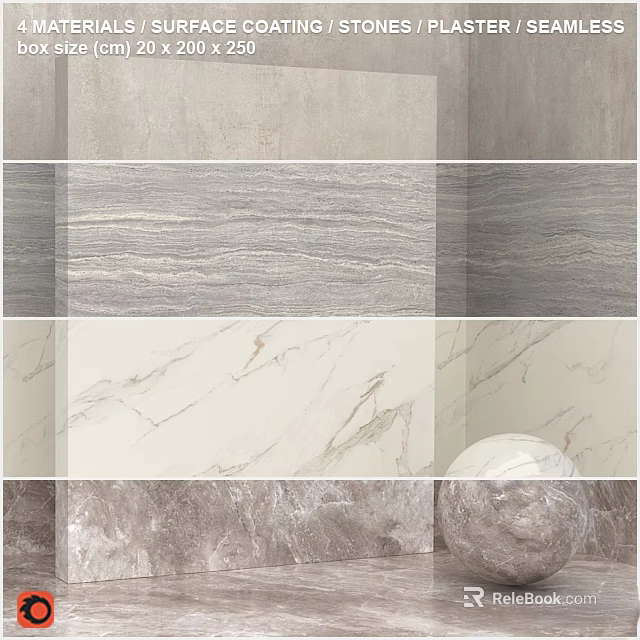 Various Textured Stone Tiles With Gray Beige And Marble Patterns For Interior Design 3d model