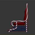 Festive Red Chair Design With Candy Cane Armrests And Stair Steps