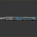 Advanced Futuristic Sci Fi Weapon With Blue Green And Silver Design Features