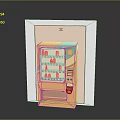 Game Movie Character Themed Orange Vending Machine with Colorful Decor and White Frame