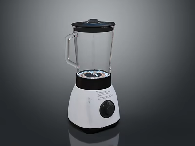 Modern Electric Blender With Transparent Container White Base And Black Lid Control Panel 3d model