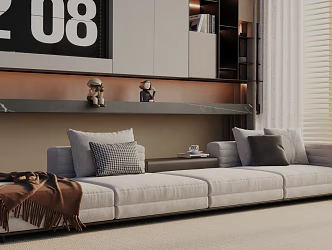 Modern three-seat sofa 3d model