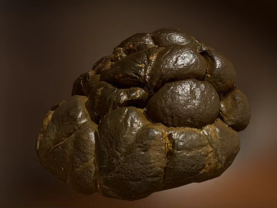 Unique Natural Dark Object With Irregular Shape And Rough Textured Surface 3d model