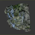 Garden Landscape Design With Rock Waterfall Green Vegetation And Flowing Stream