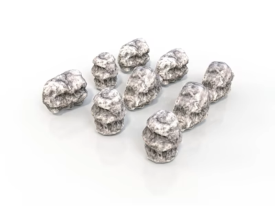 Multiple Natural Textured Stone Decorative Pieces For Home And Garden Design 3d model
