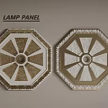 Octagonal Lamp Panel with Intricate Decorative Patterns Two Stylish Designs for Ceiling Lighting 3d model