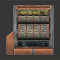 Vintage Retro Slot Machine With Orange Metallic Design And Rotating Reels