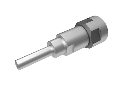 Silver Metal Cylindrical Mechanical Component Industrial Equipment With Black Ring Detail 3d model