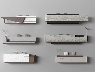 Front desk reception 3d model