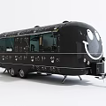Mobile Black Commercial Equipment Trailer Featuring Smiley Face And Decorative Windows
