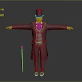 Man In Formal Tailcoat With Top Hat Cane And Arms Outstretched Pose