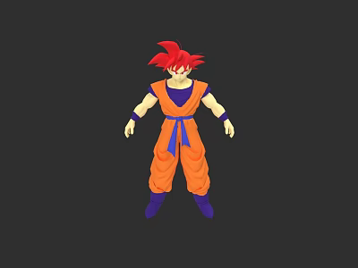 Game And Movie Character With Red Hair Orange Outfit Purple Belt Classic Design Look 3d model