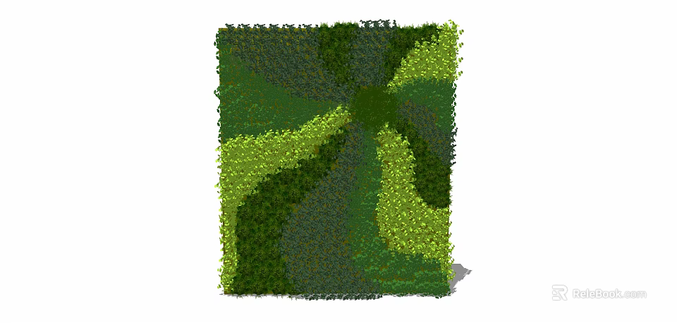Decorative Living Plant Wall Design With Lush Greenery And Foliage Patterns 3d model 