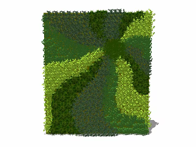 Decorative Living Plant Wall Design With Lush Greenery And Foliage Patterns 3d model