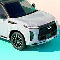White Infiniti SUV with Black Roof Modern Exterior and Black Alloy Wheels