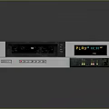 Retro Computer Peripheral Device With Silver Black Design Play Function LED Display And Control Buttons