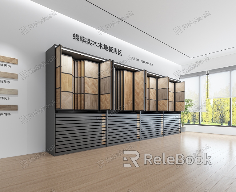 Wood Floor Stone Coating Display Cabinet model