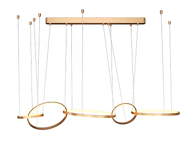 Modern Minimalist Chandelier With Brass Circular Rings For Contemporary Interior Design 3d model