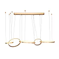Modern Minimalist Chandelier With Brass Circular Rings For Contemporary Interior Design