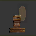 Intricate Functional Table with Golden Decorations Carved Base and Fantasy Design Elements