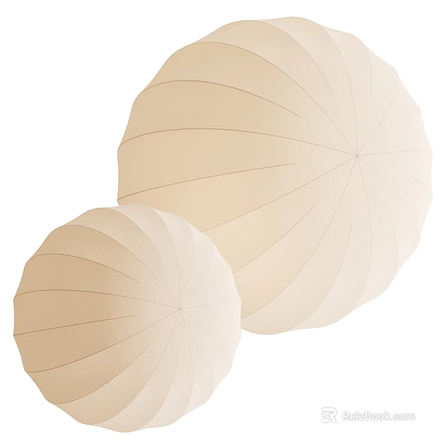 Modern Minimalist Beige Striped Round Wall Lamps Featuring Lantern Shaped Design 3d model 