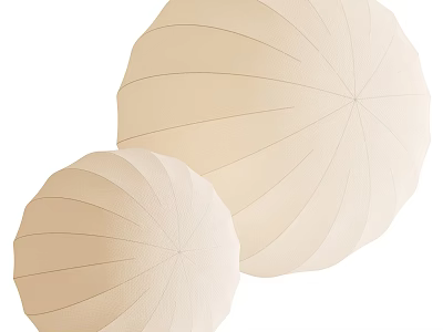 Modern Minimalist Beige Striped Round Wall Lamps Featuring Lantern Shaped Design 3d model