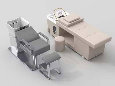 Professional Salon Beauty Equipment Including Treatment Chair Massage Bed Stool And Facial Lamp 3d model