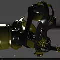Firefighting Equipment Gas Mask With Black And Yellow Design Transparent Face Shield And Filters